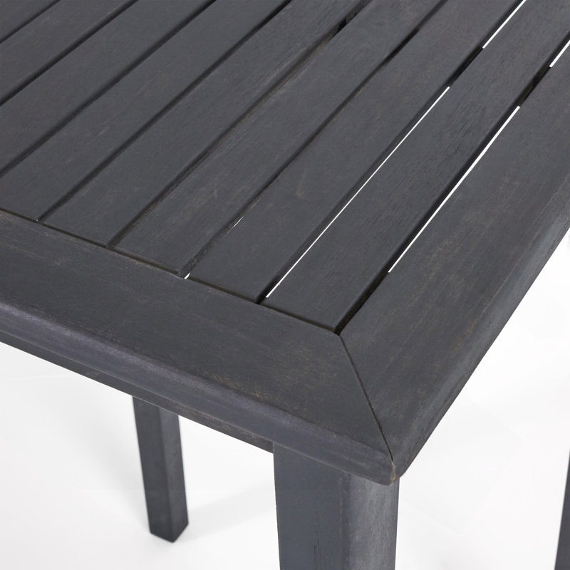 Table de bar rectangulaire d'extérieur en bois d'acacia