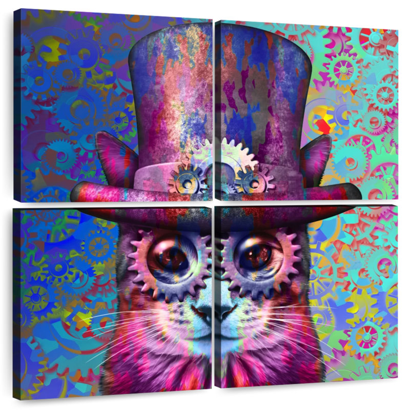Brampt Steampunk Cogs Cat, 50" H x 50" W