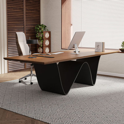 Bureau d'écriture rectangulaire en bois massif Nut-Brown