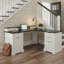 Bureau en L 59 po cannelé moderne avec station de charge et armoire de rangement - bureau d'ordinateur personnel avec support pour moniteur (sans la chaise)-748332055