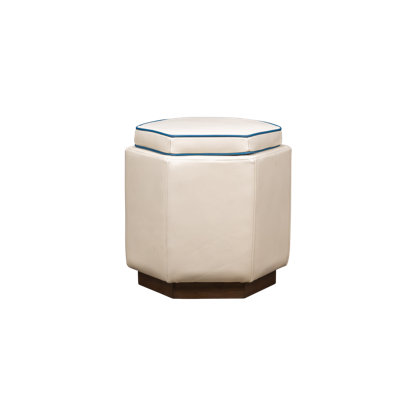 Chit Chat  Swivel Ottoman in Anniston Tangerine
