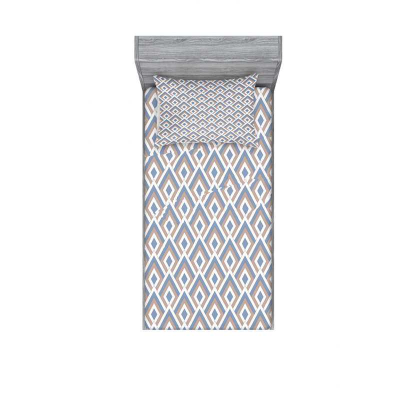 Ensemble de draps géométriques à répétition classique, Ensemble de draps pour lit simple TG avec drap-hou