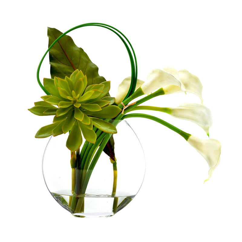 Calla Lily and Succulent Faux Water Floral
