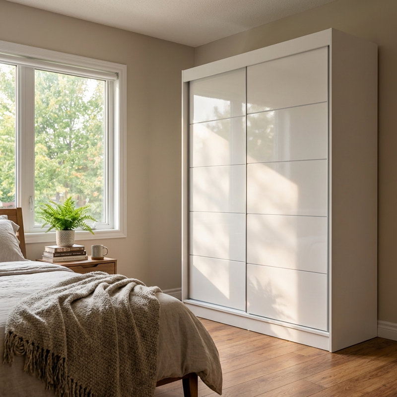 Armoire blanche Aria, Blanc, H 80 po x l 59 po x P 26 po