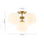 5-Light Glossy Milky Hand-Crafted Glass Semi-Flush Mount