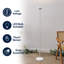 Lampe de plancher intérieure / extérieure à DEL réglable à intensité réglable sans fil et réglable en métal de 59 po Elias-133936857