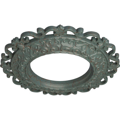 Endurathane Orrington Ceiling Medallion, 13 1/4"OD x 6 5/8"ID x 1 1/8"P (Fits Canopies up to 6 5/8"), Hand-Painted Cloud Burst Crackle Finish