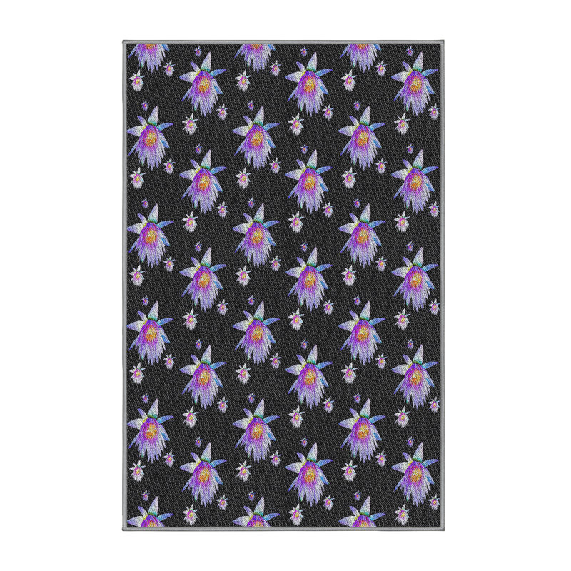Tapis bleu foncé Safaa, Rectangle 5 pi x 7 pi