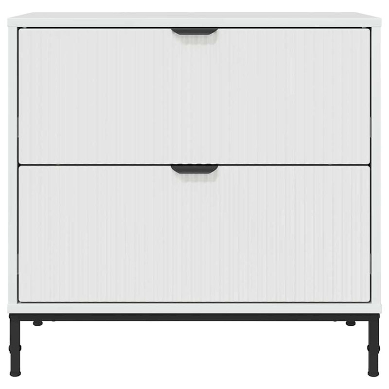 63.5cm W Manufactured Wood Bedside Table, High Gloss White