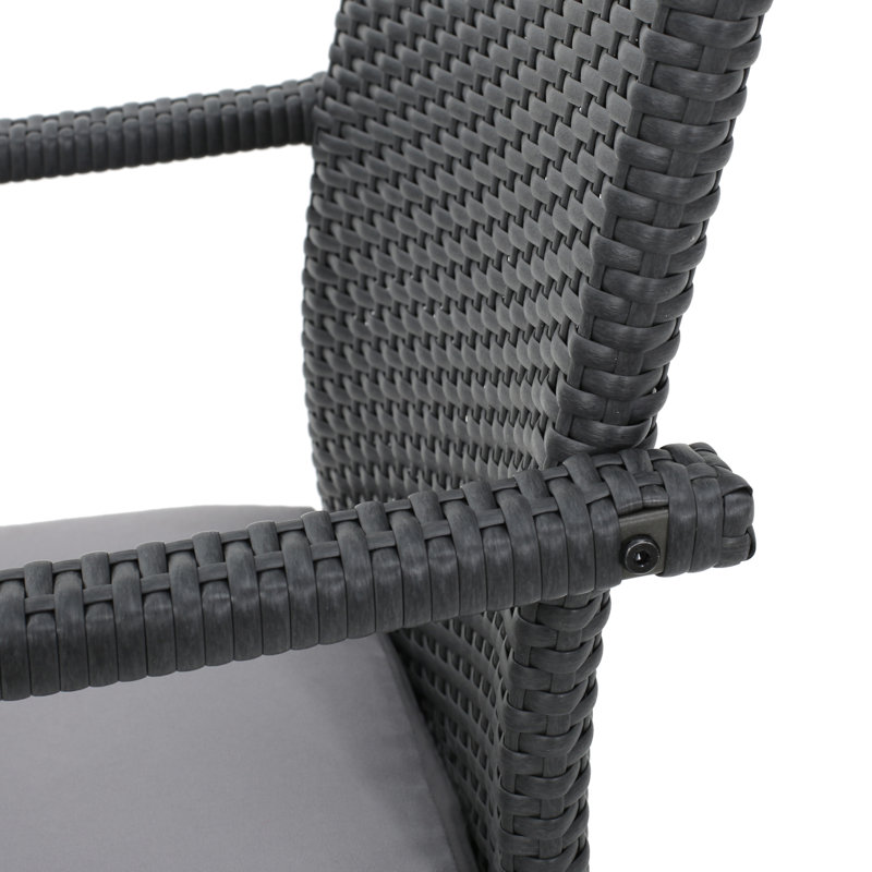 Ensemble de salle à manger 71 po avec coussins 71 po Reinhard, Gray/Gray Frame / Gray Cushion