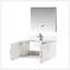 Meuble-lavabo polyvalent 36 po X P 22 po , Comptoir en quartz blanc, ensemble de robinets et Miroir à DEL-595295814