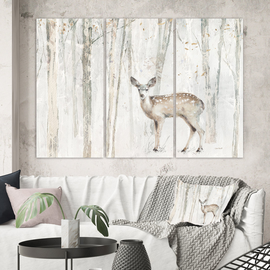 " A Woodland Walk Into The Forest I " 3 - Pieces Painting Print East Urban Home 