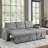 Sleeper Sofa Bed, Reversible Sectional Couch With Storage Chaise And Side Storage Bag