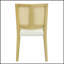 Ensemble de deux chaises de salle à manger en rotin avec siège en tissu et structure en bois d'hévéa pour des solutions de salle à manger confortables, élégantes et peu encombrantes-896286405