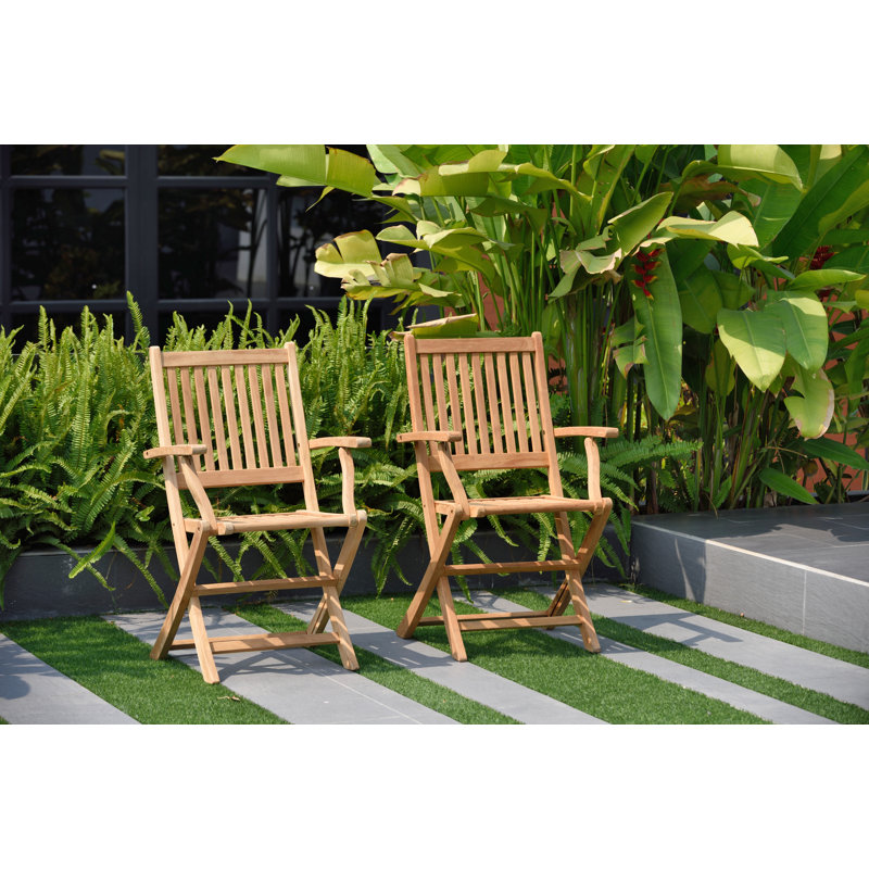 Anautica 6 - Person Teak Wood Patio Dining Set with Rectangular Table