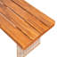 Ensemble de salle à manger brun en bois pour l'extérieur, 1 banc de table, plateau de table à lattes, pieds tissés à la main, entretien à faible coût composé et plateau de table, fait à la main
