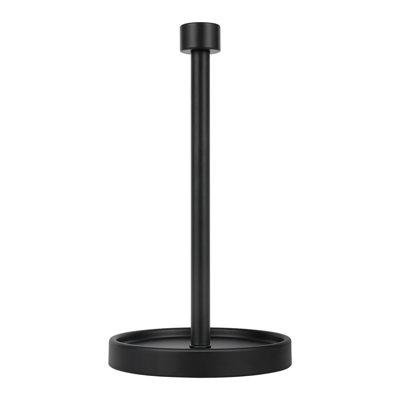  Countertop Paper Towel Holder - Modern End Cap Minimalist Design - Fits All Paper Towel Roll Sizes - Color Black