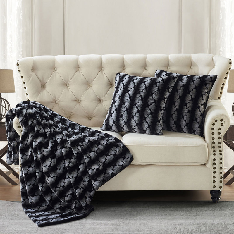 Hand Woven Throw Blanket, 127cm x 152.4cm, Black