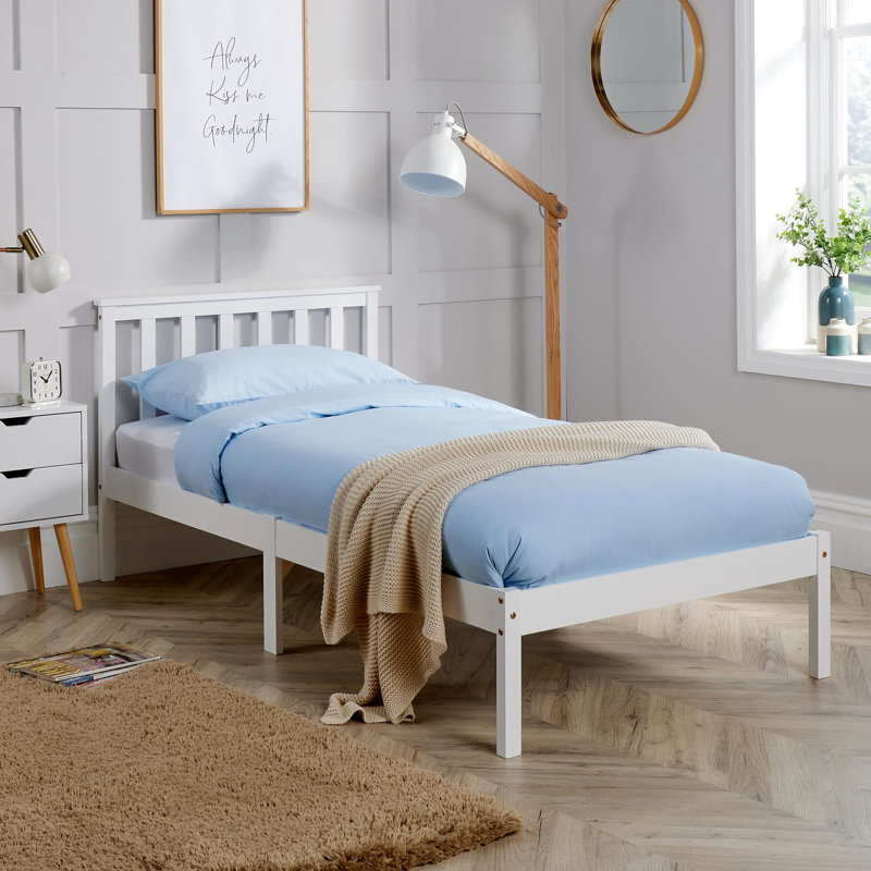 Altamont Solid Wood Low End Bed Frame, White, Double (4'6)