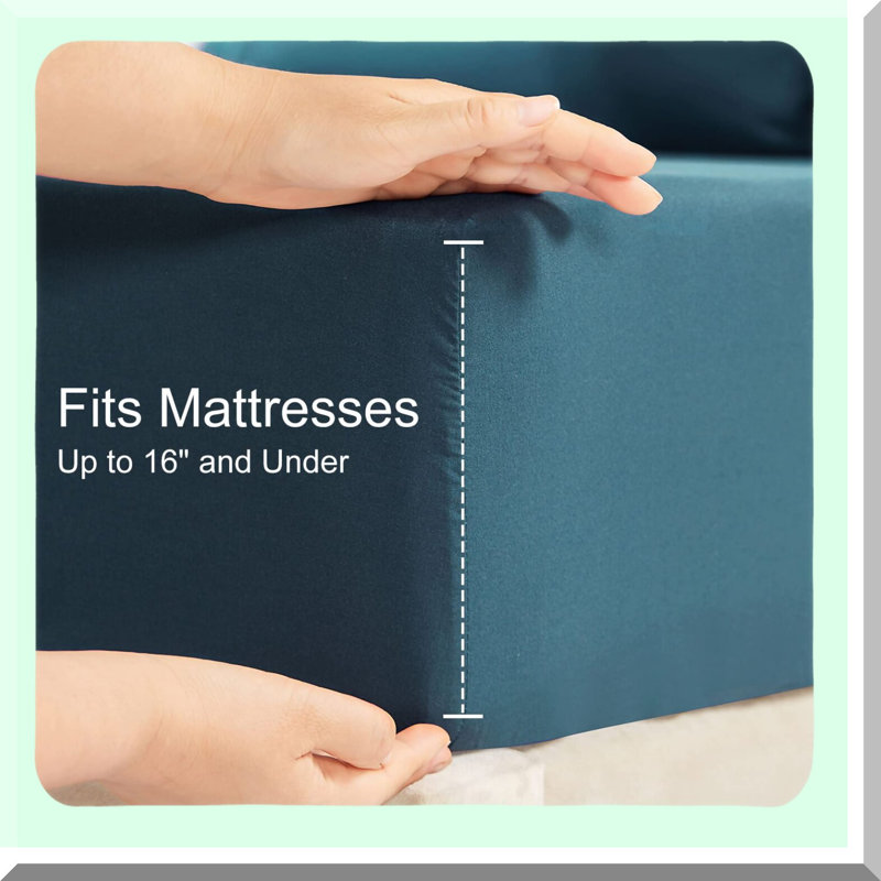UltraSoft Teal Full Fitted Sheet Set - 1800 Thread Count Brushed Microfiber Deep Pocket Bedding with Pillowcase - Wrinkle & Fade Resistant - Fits up to 16"