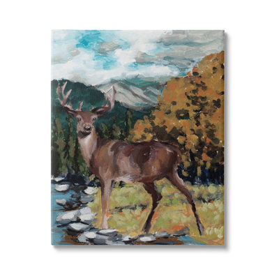 " Rustic Wildlife Deer " by Melissa Wang Painting Print