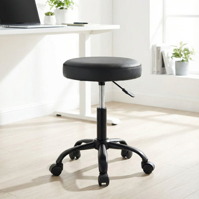 Inbox Zero Niem Backless Rolling Stool Swivel and Hydraulic Height Adjustable