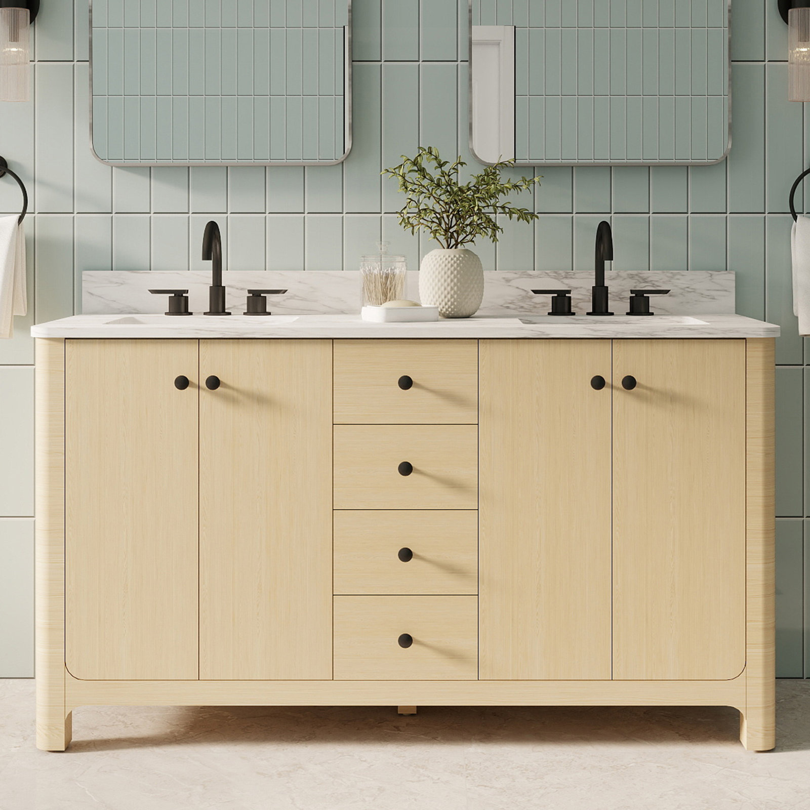 60 " Double Bathroom Vanity
