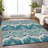 Premium Machine Washable Prisco Teal Rug-1391696151