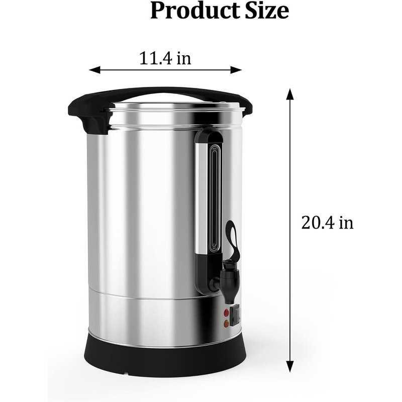 100/120 Cup Commercial Coffee Urn, Food Grade Stainless Steel Hot Beverage Dispenser for Events & Catering
