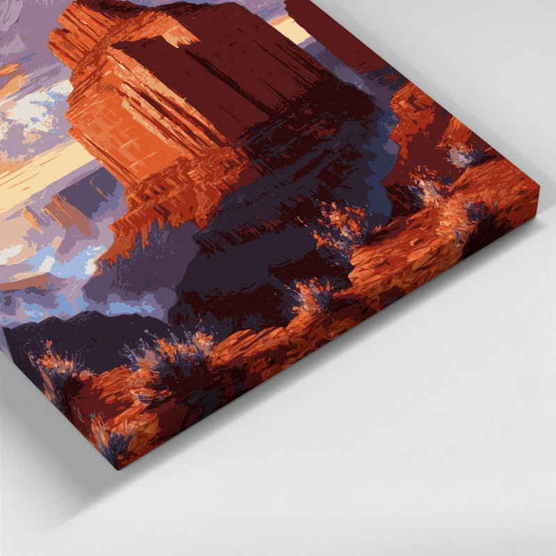 Art mural sur toile, "Sunrise 99", Southwestern, H 12 po x l 12 po