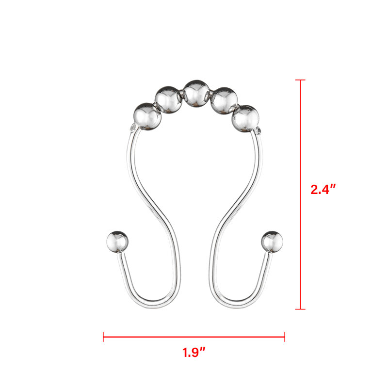 Stainless Steel Shower Curtain Hook, Chrome