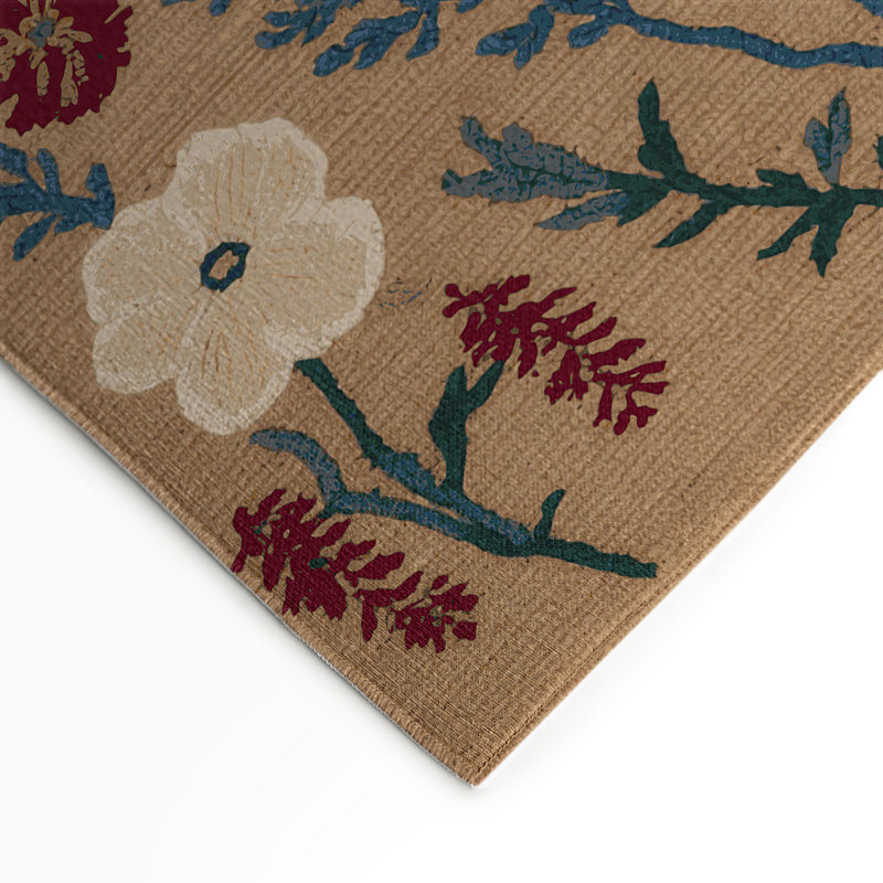 Tapis d'intérieur et d'extérieur brun Botanical, Rectangulaire 3 pi x 5 pi