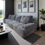 Vacuum compressed grey four-seater living room sofa