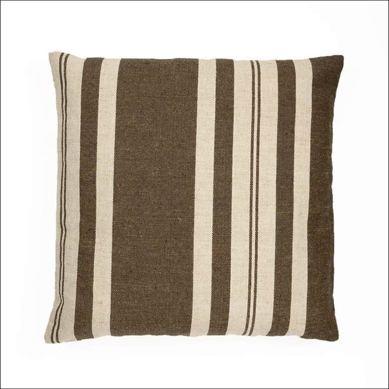 Housse de coussin et insert Farm House, Plumes, Blanc cassé / Brun