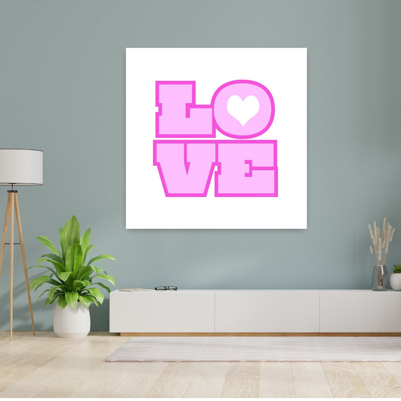 Art mural abstrait contemporain Love Love, H 48 po x l 48 po