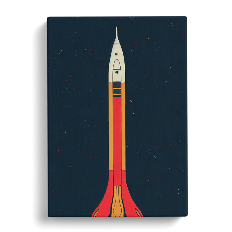 Astonishing Spaceship Rocket - Wrapped Canvas, 60cm H x 40cm W x 3cm D