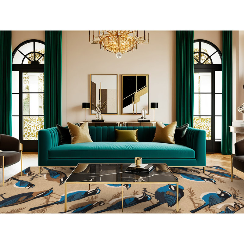  Tapis lavable superbe fée des oiseaux, Rond 4 pi