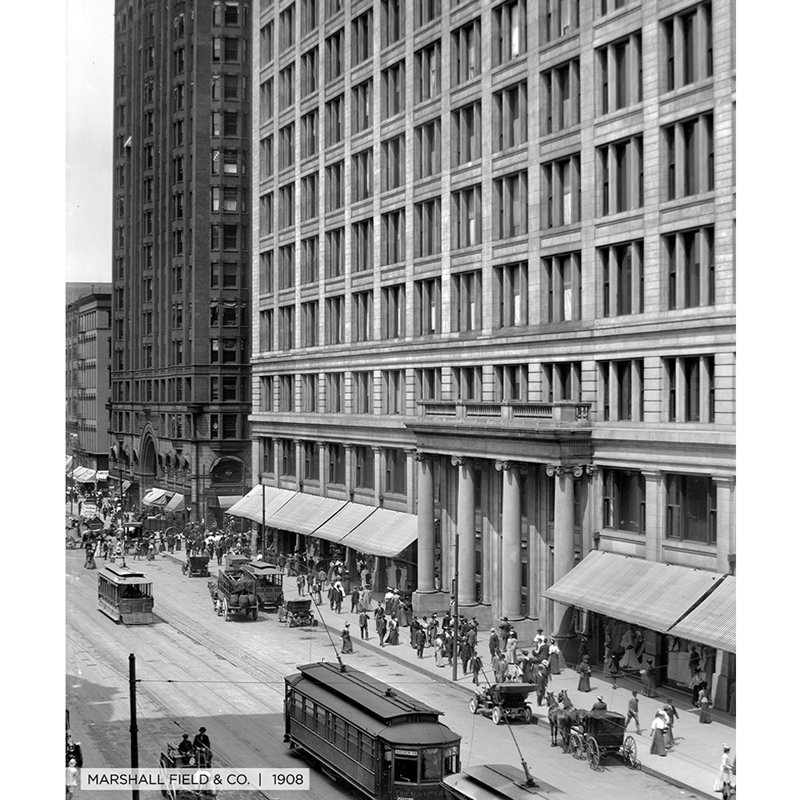 «Marshall Field and Co., Historic Chicago», reproduction de photo sur toile tendue, H 24 po x l 20 po x 1,5 po