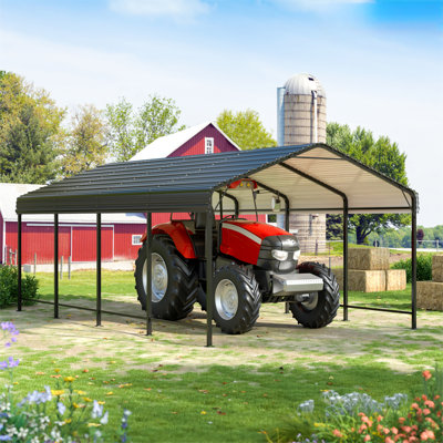 12 ft. W x 20 ft. D Metal Carport, Car Canopy and Shelter