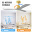 Ventilateur de plafond 52 pouces intérieur sans lumière 3 pales en bois massif télécommande DC Moteur-117278893