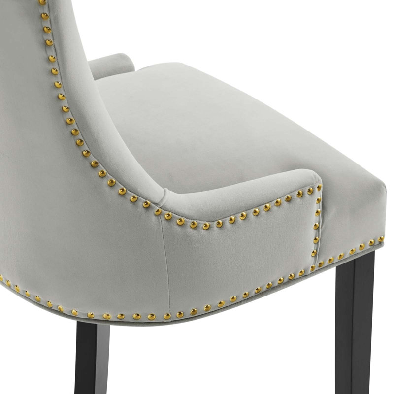 Modway Marquis Performance Velvet Dining Chairs, Light Gray