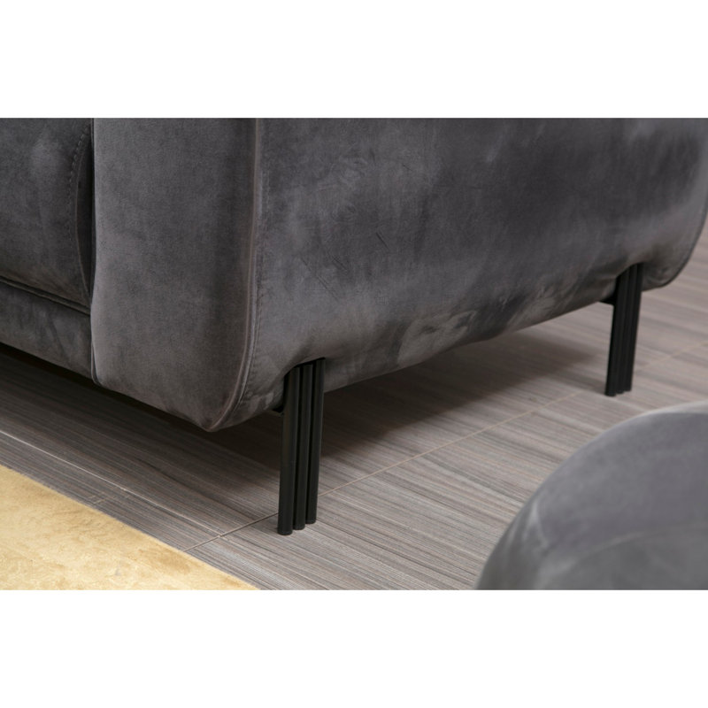 Élégant canapé-lit d'angle, anthracite, 113,0 po x 66,5 po x 33,5 po | Structure en bois de hêtre et en carton, tissu 100% polyester | Coussins confortables en mousse et en silicone de 10,0 cm | Comprend 2 coussins de 18,0 x 18,0 pouces | Design scandinave moderne