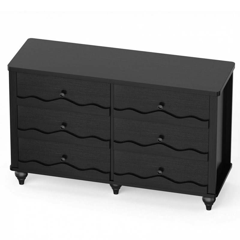 Commode 43,3 po avec tiroirs en bois Abson, Noir