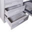 Lit escamotable double avec tablettes de rangement et tiroirs, gris-527362463