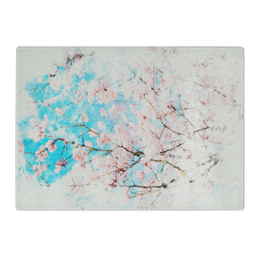 Branches of a Cherry Blossom Watercolour Chopping Board