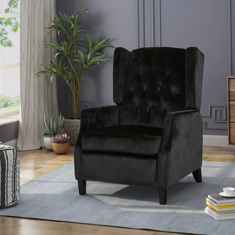 Fauteuil inclinable, Velours - noir