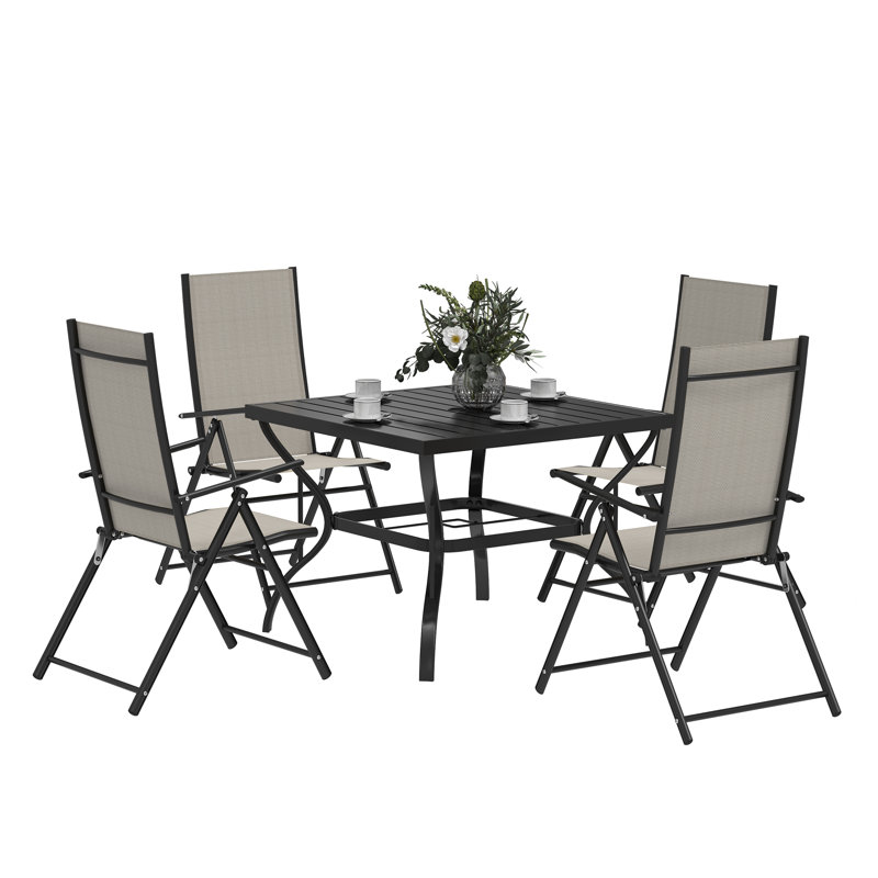 4 - Person Patio Dining Set with, Brown