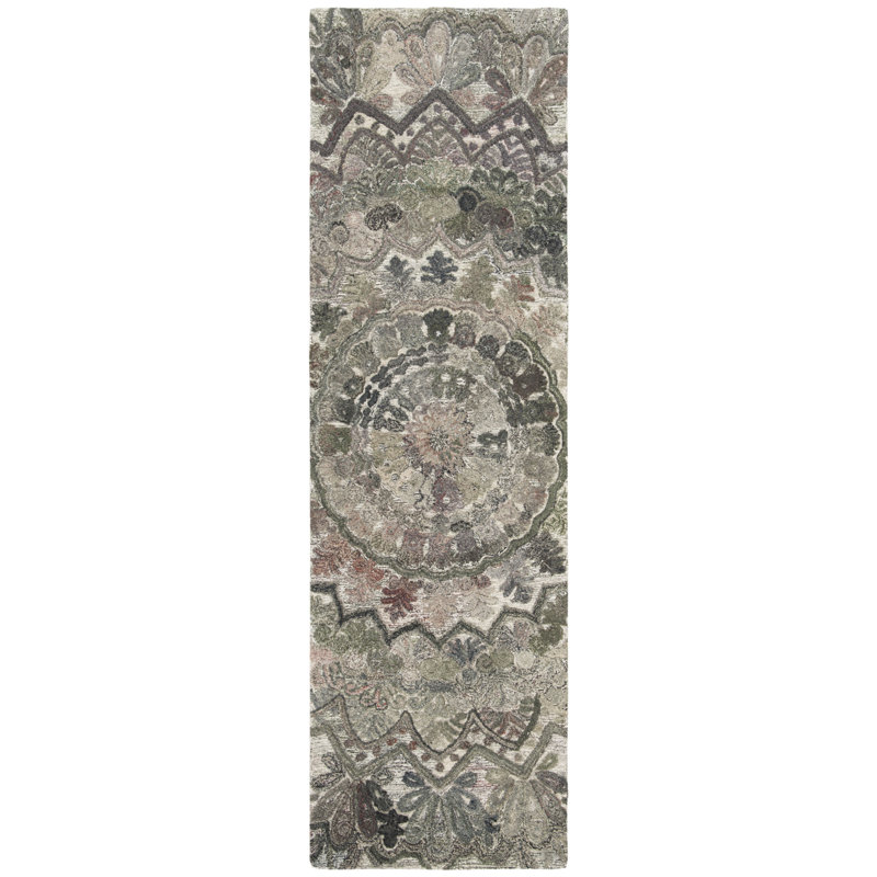 Brantley Hand Tufted Performance Floral Rug, Runner 2' x 10'