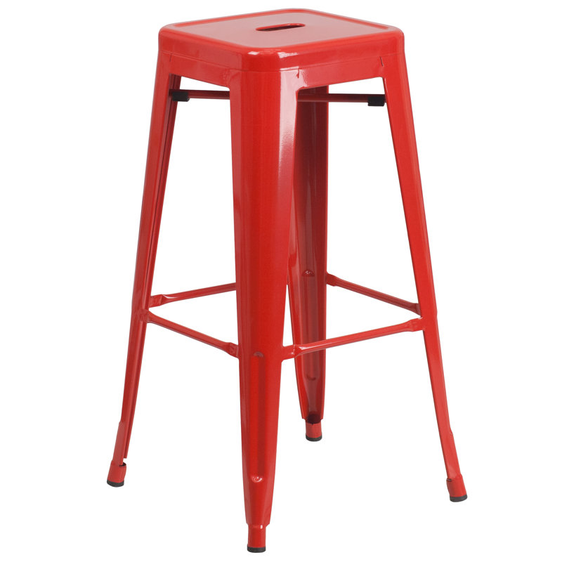 Tabouret Nieva, Rouge, Tabouret de bar (siège d’une hauteur de 30 po), 1