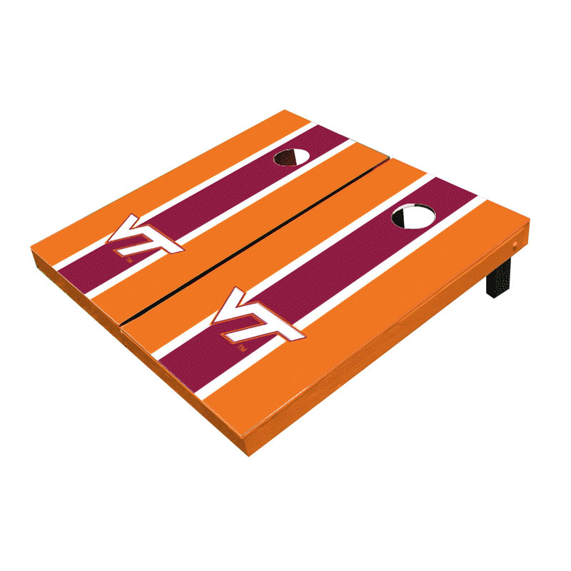 Planches de cornhole à rayures 2 'x 3' NCAA, Hokies de Virginia Tech, Marron / orange assorti